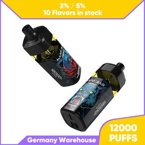 12000 soffi monouso Vape Pen puff 12k E Sigaretta 2% 5% Vaporizzatore Ricaricabile Mesh Coil flusso d'aria regolabile spedire un giorno 10 flavros disponibili