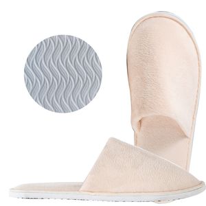 Klassische Mode-Baumwollwatte Frauen Frauen im Innen mit Aufbewahrungstasche Reise Gast Weiches Hotel atmungsaktives komfortable tragbare Spa Solid House Slipper-9