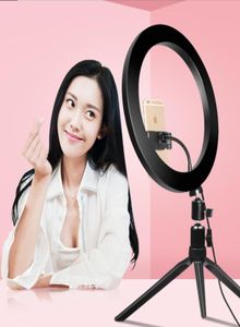 10 inç 26cm Dimmabable LED stüdyo kamera selfie lambalı telefon video ışık lambası Tiktok ringlight için tripod ile