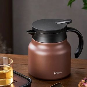 Prezydenjący ciepło Teapot 304 Stal nierdzewna /wkładka ceramiczna parz herbata Portable Thermos Placked Braed Herba garnek 231221