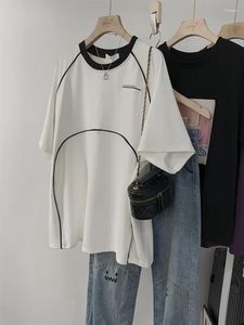 T-shirt da uomo T-shirt a maniche corte raglan in cotone bianco per donna Top ampio estivo stile americano