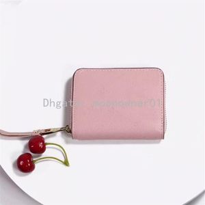 Leather designer short wallet for women fashion leather purse money bag zipper pouch coin purse pocket note designer clutch Victor337F