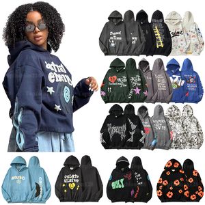 Trendy Padded Cartoon Printed Cotton American Retro Sweatshirt Hip Hop Padded Hooded Jumper Winter Lazy Wind Padded Tops