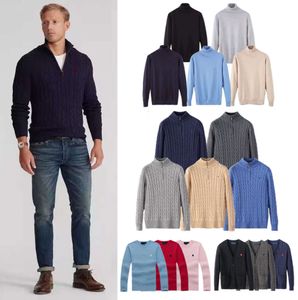 MENS DESIGNER POLO Sweater Ralphs Half Zipper High Horse Fleece Shirts Thick Neck Warm Pullover Slim Sticking Lauren Jumpers Small Brand Cotton Sweatshirt8888