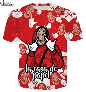 2020 New La Casa de Papel Men T Shirt 3D Printed Money Whein The Paper House krótkie rękawie unisex moda streetwear tops2477981