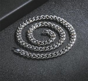 Łańcuchy Szerokość 68 mm krawężnik kubański łańcuch łańcuchowy dla mężczyzn kobiety punkowe podstawowe naszyjniki ze stali nierdzewnej srebrny kolor biżuterii Choker5511844