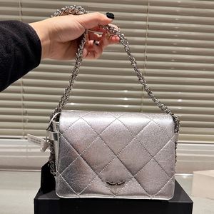 Luxury Women Mini Shoulder Bag Matelasse Chain Leather Quilted Classic Handbag Coin Purse Gold and Silver Hardware Designer Wallet Evening Clutch Suitcase 18cm