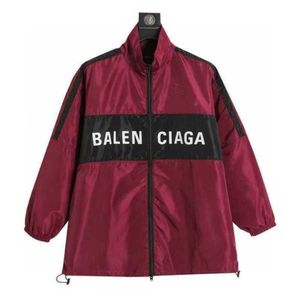 Herrenjacke Balenciigss Mantel Leichte Luxus Luxus BLCG Trendy und Damen Wein rote Spleiß Windproofes Sonnencreme Sprint Yang mi gleicher Stil 9dli Qo9a