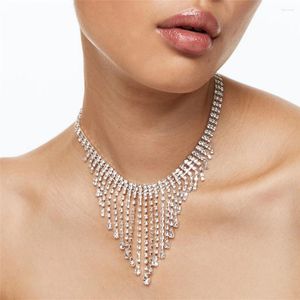 Correntes moda simples personalizado clavícula corrente padrão tendência borla design sentido colar feminino sexy ornamentos atacado