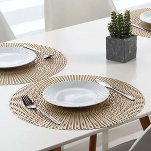 Table Mats 6 Pieces Mat For Dining El Placemats Waterproof Heat Insulation Restaurant PVC Home Decor Meal Luxury Pads