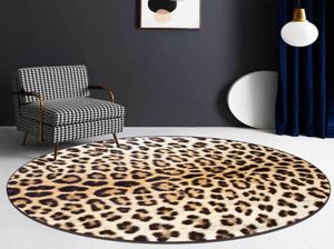 Moderno sexy amarelo leopardo impressão tapete meninas para sala de estar decoração quarto redondo tapete área 3d nordic casa dywan5203002