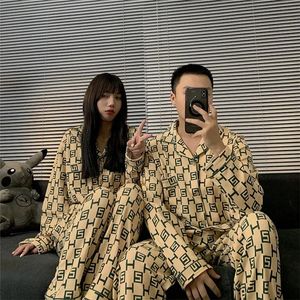 Clothing Two Piece Pants Autumn Winter Cotton Matching Couple Pajamas Men Sleepwear Women designer Homewear Bedroom White Letter Pyjama hom