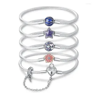 Charm Bracelets High Quality 925 Pure Silver Happiness Family Original Color Bracelet For Women DIY Jewelry Production