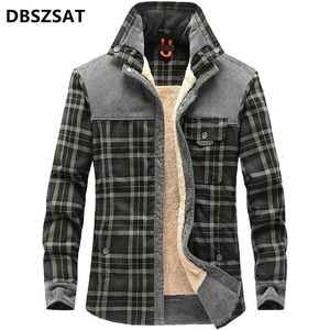 Männer Winter Plaidhemden Jacken Fleece warme Schichten Hochwertiges Baumwoll -Fit -Business Casual 4 231221