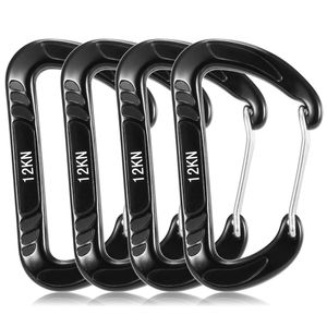 Accessoires Lixada 4PCS 12KN Heavy Duty Carabiner Klettern Carabiner Stahl Spring Clip Hängematte Kletterausrüstung Moschequeton Carabiner