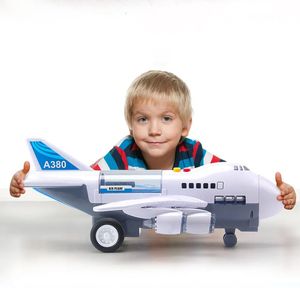 Barnflygplan Toys Deformation Music Simulation Track Inertia Toy Aircraft Passenger Plane Airliner Car Childres Gift 231221