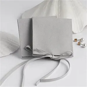 Jewelry Pouches SheepSew Pouch 20pcs 8x8cm Luxury Microfiber Packaging Bag Gift Envelope Style With Strings & Divider