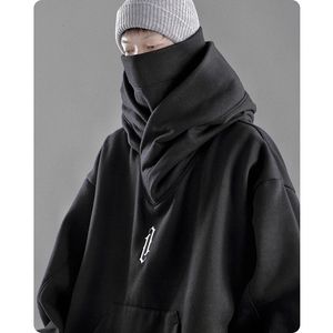 Autumn Winter High Collar Hoodie Loose Bekväm herrkläder Harajuku Hiphop Streetwear Fleece Hooded Oversize Sweatshirt 231220