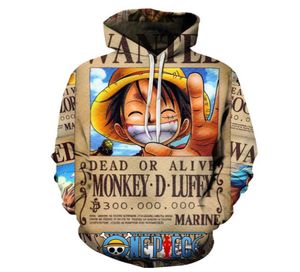 Anime One Piece Hoodies 3D Baskı Pullover Sweatshirt MonkeyLuffy Takip Kıyafet Gündelik Dış Giyim Anime Sweatshirts Hoody6304891