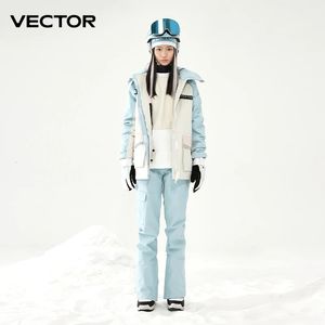 VECTOR Ski Suit Set Women Man Winter Women Jackets and Pants Warm Waterproof Women Jackets Pants Outdoor Ski Bike Camping 231220