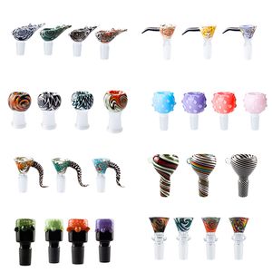 Smoking Pipe Dab Rig Glass Bongs Bowls Black Handle Stick Dome Style 14mm 19mm Male Female Luxury Color Tobacco Dome Bowl Dabber Tool Smoking Accessory