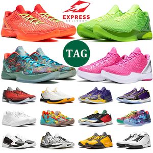 Kobe 6 Reverse Grinch Basketballschuhe Weiße Del Sol dreifach rosa Prelude Chaos Kobes 5 Was der Herren -Trainer