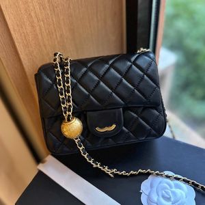 CF Gold Ball Chain Bag Designer Womens Shoulder Bags Leather Diamond Gold Hardware Metal Buckle Luxury Handbag Matelasse Chain Crossbody Bag Fashion Sacoche 18/20cm