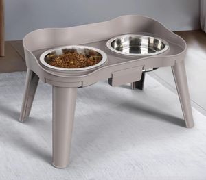 Elevated Dog Bowls Raised Dog Bowl with 2 Stainless Steel Dog Food Bowls Stand Non-Slip No Spill Dog Dish for Small Medium Large Dogs and Cats