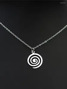 Pendant Necklaces 12 Pieces Spiral Necklace Stainless Steel Vortex Clavicle Women Girls Sleek Swirl Jewelry Wholesale