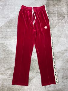 Mens newest collection designer beautiful red track jogging pants ~ US SIZE pants ~ tops mens yoga joggers track sweat pants