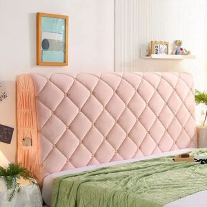 Thicken Soft Coral Fleece Elastic Vedhead Board täcker all-inclusive dammtät skyddande säng headboard slip cover sovrum dekor 231221