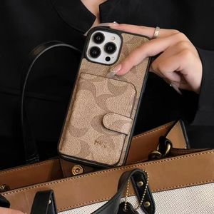 Vacker telefonfodral iPhone 15 14 Pro Max Luxury Card Wallet Leather Purse 18 17 16 15Pro 14pro 13pro 12pro 11pro 13 12 11 X Xs Fall med logotyp för att packa flickor kvinna js