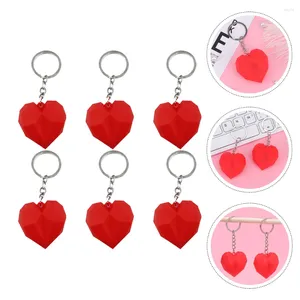 Schlüsselanhänger Valentinstag Herzform Schlüsselanhänger Anhänger PVC-Tasche Roter weicher Schlüsselanhänger Geometrisch facettierte Herzen