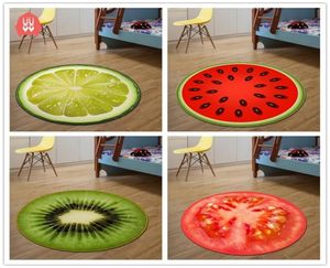 Okrągłe owoce dywanu 3D Drukuj miękkie dywany przeciwodwajowe dywaniki komputerowe Mat Kiwi arbuz mata podłogowa dla dzieci w pokoju domowym 20121076841