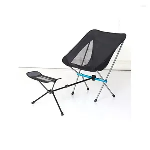 Camp Furniture Outdoor Folding Chair Footstool Portable Recliner Lazy Foot Drag Extension Leg Stool Moon Kit Bracket