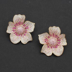 Dangle Earrings Gorgeous Big Flower Stud For Women Luxury Jewelry Evening Party Wedding Bride Bridesmaid Female Gift