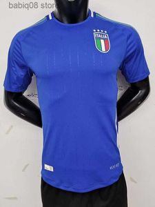 Tops Tees Fans Spieler 2024 Italys Euro Cup Soccer Trikots Chiesa Barella Belotti Zaniolo Raspadori Jorginho Verratti 125. Jubiläumsfußball -Hemd Maglie Da Cal