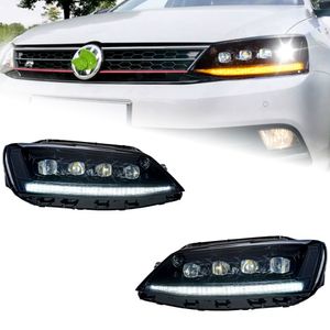 VW Jetta MK6 için Araba Işıkları Montajı 2011-20 18 R8 Tasarım LED Street Light Hid Bi Xenon Otomatik Farlar