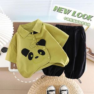 Clothing Sets Children Cotton Out Clothes Summer Baby Boys Cartoon Panda Shirt Shorts 2Pcs/Set Infant Kid Fashion Toddler Tracksuits 0-5