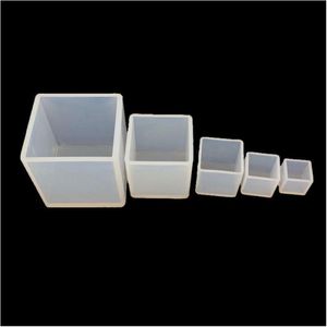 Moldes Cubo Quadrado Moldes de Resina de Sile para Argila de Polímero Crafting Epoxy Jóias Fazendo Ferramentas 5 Tamanho Drop Delivery Jóias Jóias Dhgarden Dhu4V