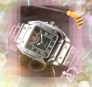 Wszystkie przestępstwo Super Luksusowe pełne zegarki ze stali nierdzewnej Outdoor Chronograph CHONOGHT BAZTOWA Profesjonalne kwadratowy rzymski zbiornik automatyczny ruch na rękę