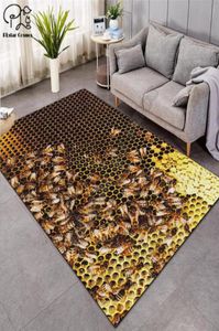 CushionDecorative Pillow Cartoon Bee Carpet Square AntiSkid Area Floor Mat 3D Rug Nonslip Dining Room Living Soft Bedroom Style3768351