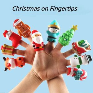 Manicotto per dito natalizio in vinile Mini bambola divertente Giocattoli Regali Burattini da dito transfrontalieri Halloween 231220