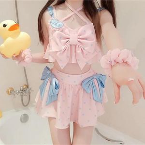 Lolita kız mayo mayo kadınları kawaii japon anime cosplay kostüm mayo mayoları iki parça