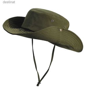 Chapéus de balde largura chapéus de verão homens mulheres secando chapé de seca rápida chapéu de pesca chapéu de caça ao panamá respirável Capas de proteção solar Caps Outdoor Sun Hatl231221