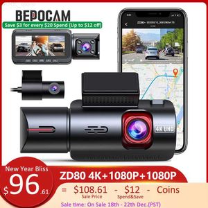Car DVRs BEPOCAM ZD80 4K+1080P+1080P Dash Cam 3 Cameras Built-In GPS Tracker 5G WiFi Infrared Night Vision Car DVR Vehicle Dash CameraL2312.14