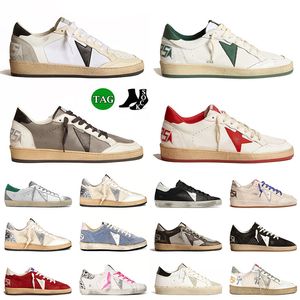 Scarpe da ginnastica dorate Uomo Donna Piattaforma AAA + Designer Skate Low Goose Nero Bianco Pelle Skate Low Ball-Star Rosa Mocassini Scarpe da ginnastica Runner Eur 36-45