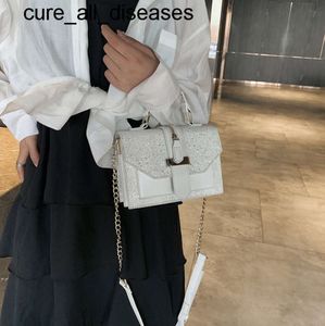 Sacos de couro de couro PU lantejoulas para mulheres 2024 Bolsa de ombro de ombro de cadeia Handies Sling Luxury Bolsa Designer