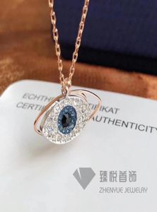 necklaces High version Shi Jiashi Qiman diamond Angel Crystal Pendant clavicle chain rovski element devil's Eye Necklace7355967