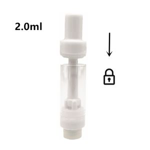 Drücken Sie 2 ml Full Ceramic Vape Patrons leerer Glasbehälter -Atomisatoren 510 Gewinde dickes Öl 2 Gramm 2,0 ml Alle Keramik -Spulen -Karren Runde Pressd -Spitzen